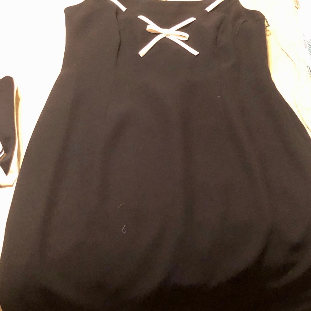 Maggie London Black dress with white straps
